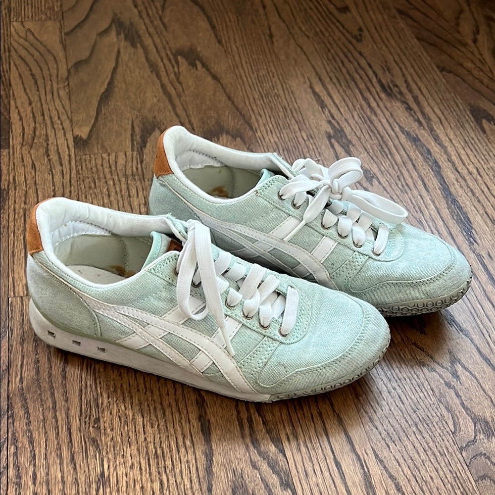 Onitsuka Tiger by Asics Light Green and White Sneakers